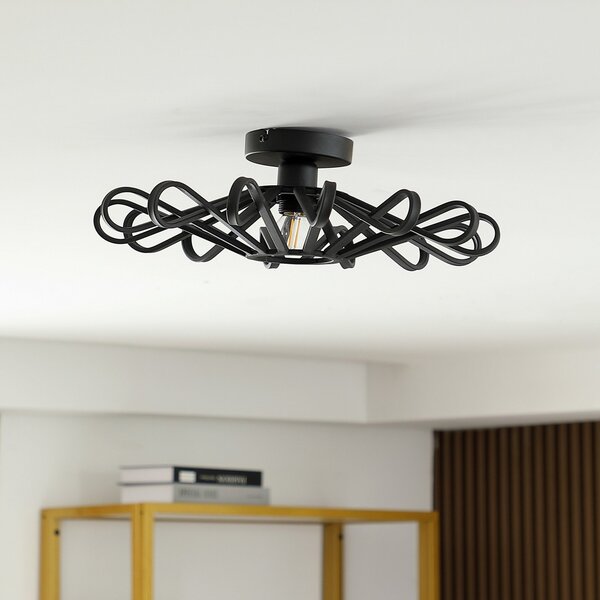 Stropné Lampa Lindby, Kaelen, stmievateľné, Čierna, Obývacia izba, Kov