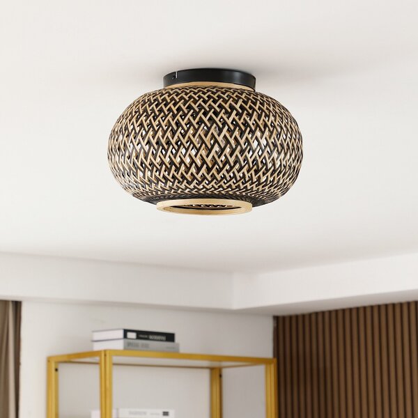 Stropné Lampa Lindby, Nerys, stmievateľné, Drevo, Obývacia izba, Drevo