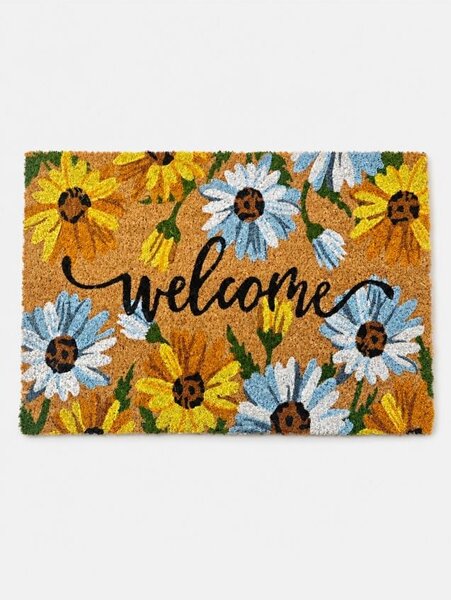 Sinsay - Rohožka s kvetmi a nápisom Welcome - viacfarebná