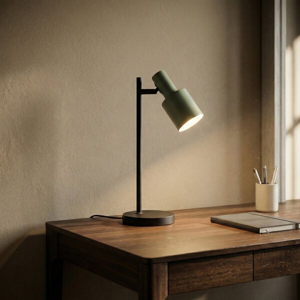 Stolové Lampa Lindby, Ovelia, Čierna, Pracovňa, Kov, Moderný
