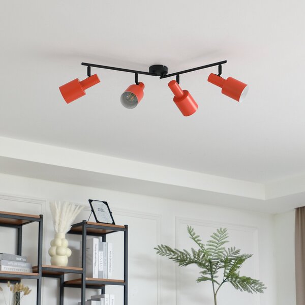 Stropné Lampa Lindby, Ovelia, stmievateľné, Oranžová, Obývacia izba, Kov, Moderný
