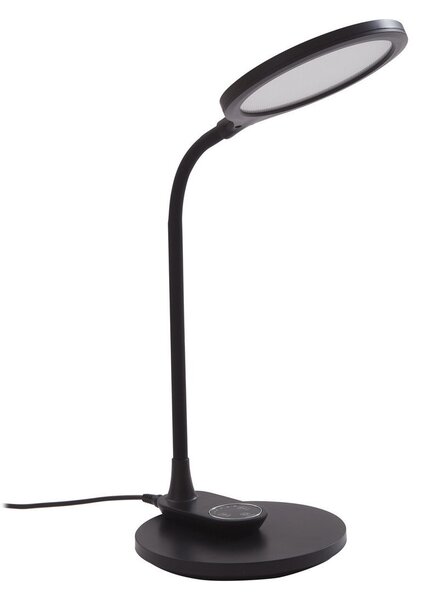 Stolové Lampa Lindby, Valtaria, stmievateľné, Čierna, Pracovňa, Plast, Moderný