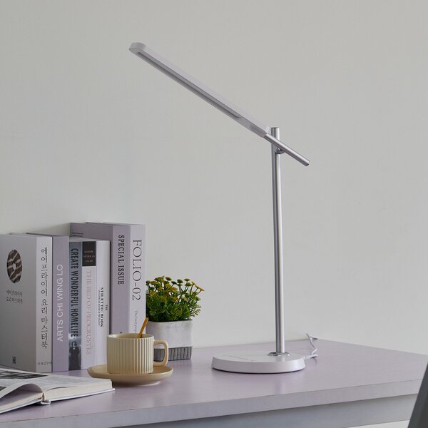 Stolové Lampa Lindby, Valtorin, stmievateľné, Biela, Pracovňa, Plast, Moderný