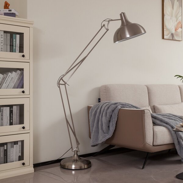 Stojacie Lampa Lindby, Leia, Metalická, Pracovňa, Kov, Moderný