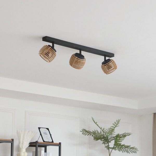 Stropné Lampa Lindby, Ediz, stmievateľné, Čierna, Jedáleň, Kov, Moderný