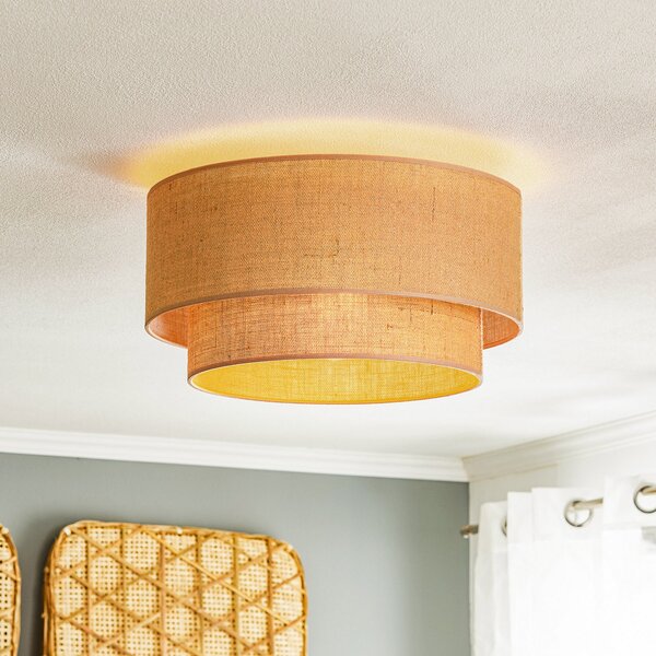 Stropné Lampa Euluna, Boho jute, stmievateľné, Hnedá / Hrdzavá, Obývacia izba, Tkanina / Textil, Boho