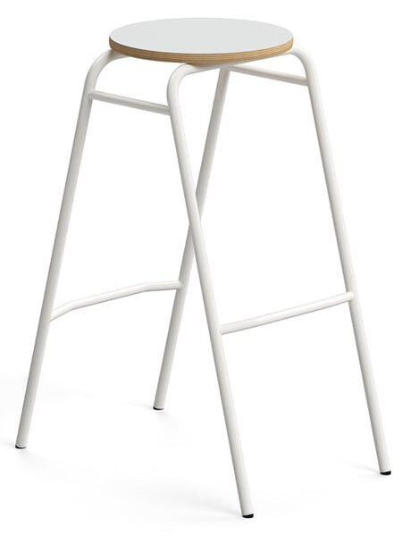 Barová stolička ALTUS, výška 790 mm, biela/šedá