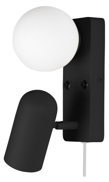 Nástenné Svietidlo Globen Lighting, Čierna, Obývacia izba, Sklo