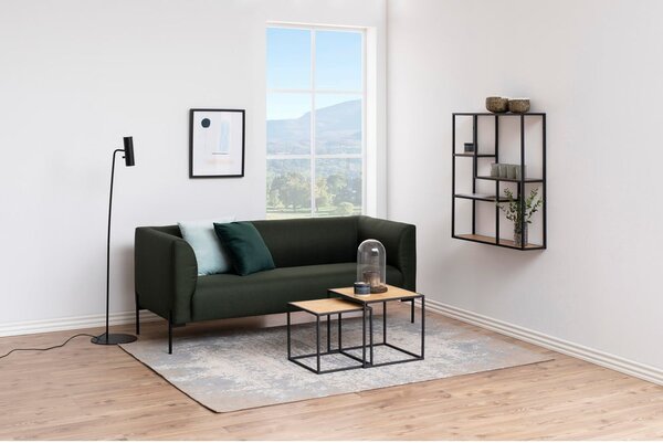 Nástenná knižnica v dekore duba v čierno-prírodnej farbe 75x91 cm Seaford – Actona