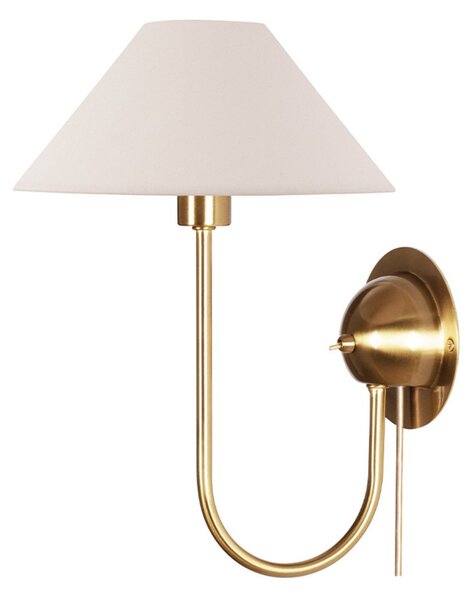 Nástenné Svietidlo Globen Lighting, IRIS, Béžová, Obývacia izba, Tkanina / Textil, Vintage