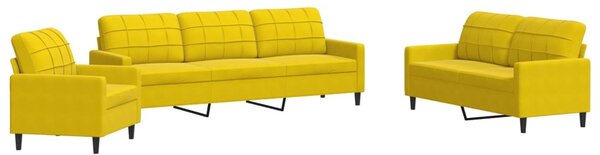 Maison Exclusive – 4-dielna sedacia súprava s vankúšmi, žltý zamat