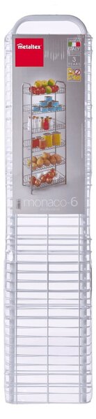 Biely kovový regál 41x104x23 cm Monaco – Metaltex