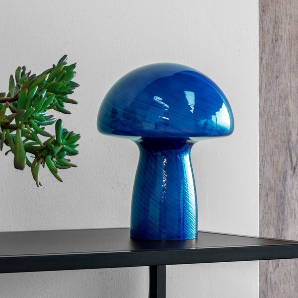 Stolové Lampa Dyberg Larsen, Mushroom, Modrá, Obývacia izba, Sklo, Dizajnový