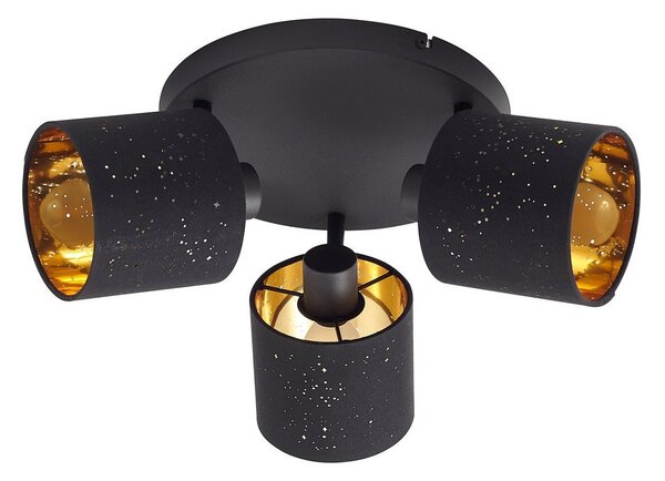 Stropné Lampa Lindby, Vasilia, stmievateľné, Čierna, Obývacia izba, Tkanina / Textil, Moderný