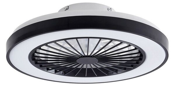 Teleo LED Stropný ventilátor Čierna - Lindby Lindby, Teleo, stmievateľné, Čierna, Obývacia izba, Plast, Moderný