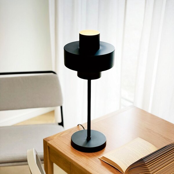 Stolové Lampa Dyberg Larsen, Stoke, Čierna, Obývacia izba, Kov, Dizajnový