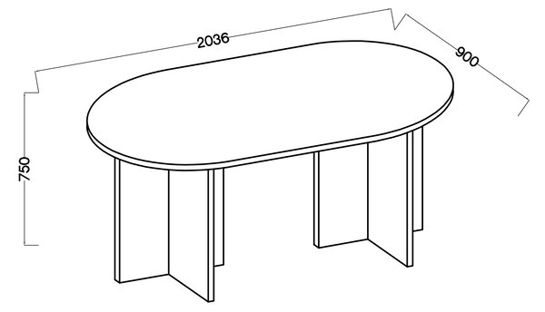 Jedálenský stôl Loen 203x90 - orech okapi