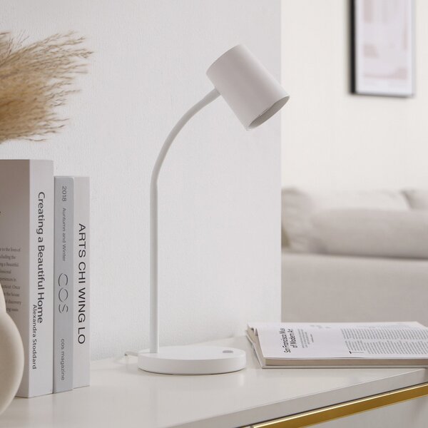 Stolové Lampa Lindby, Radka, Biela, Pracovňa, Plast, Moderný