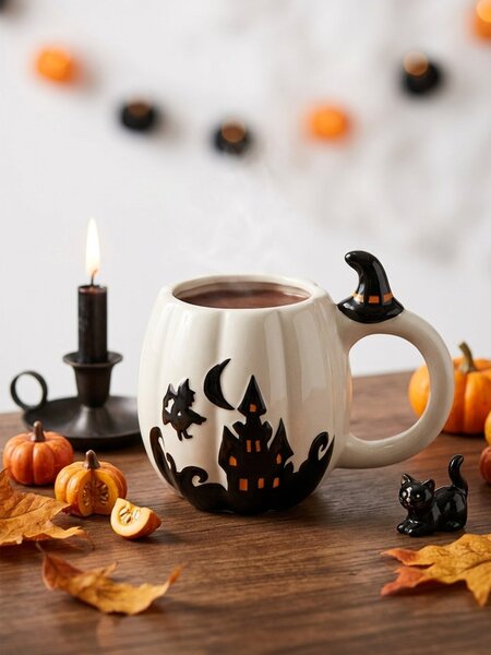Sinsay - Hrnček s halloweenskym motívom - biela
