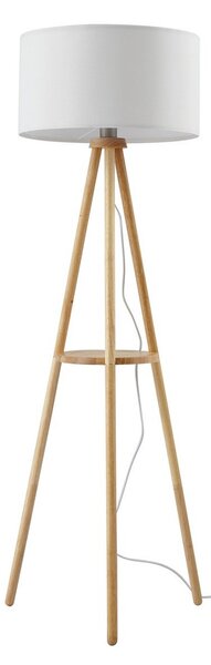 Stojacie Lampa Lindby, Adamio, Biela, Obývacia izba, Tkanina / Textil, Rustikálny