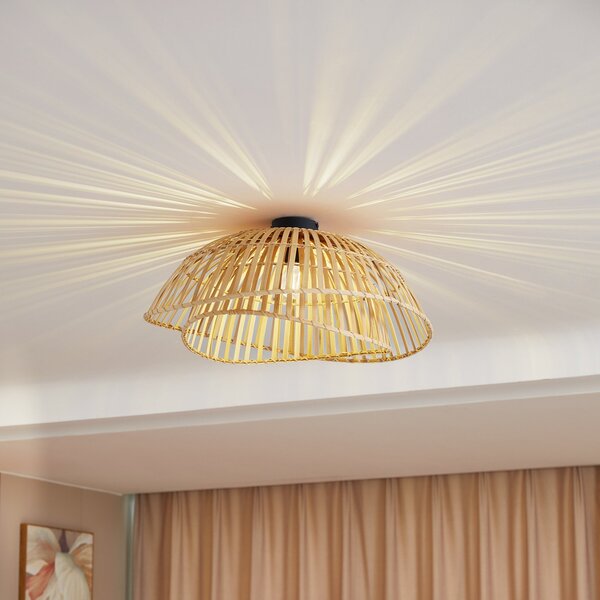Stropné Lampa Lindby, Ilajus, stmievateľné, Drevo, Jedáleň, Bambus, Boho