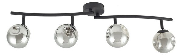 Stropné Lampa Lindby, Valentina, stmievateľné, Sivá, Obývacia izba, Sklo, Moderný