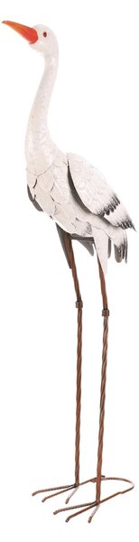 Bocian - 76 cm, kovová záhradná dekorácia, farba biela Biela