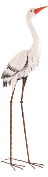 Bocian - 76 cm, kovová záhradná dekorácia, farba biela Biela