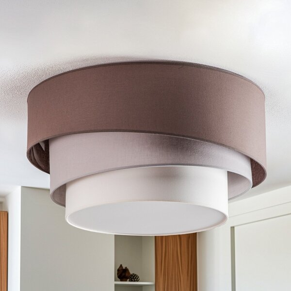 Stropné Lampa Euluna, Trio Max, stmievateľné, Hnedá / Hrdzavá, Obývacia izba, Tkanina / Textil, Moderný