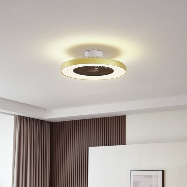 Stropné Lampa Lindby, Teleo, stmievateľné, Zlatá / Mosadz, Obývacia izba, Plast, Moderný