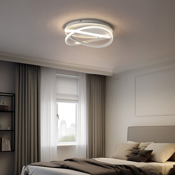 Stropné Lampa Lucande, Aldric, stmievateľné, Biela, Obývacia izba, Hliník, Moderný