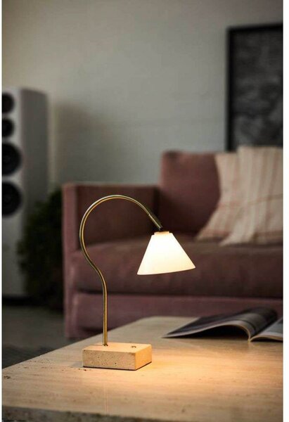 Stolové Lampa Halo Design, Béžová, Obývacia izba, Kov
