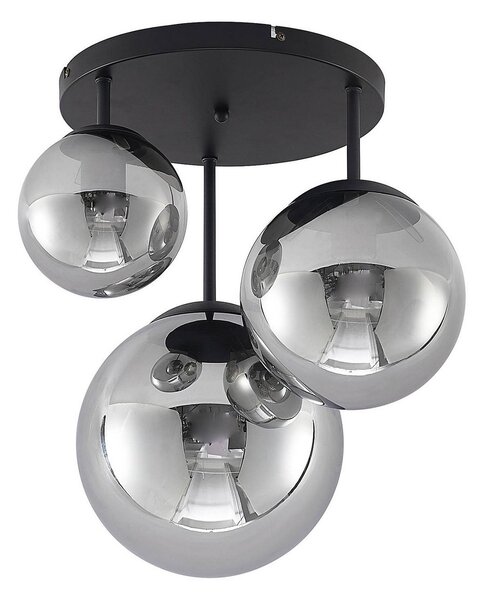Stropné Lampa Lindby, Teeja, stmievateľné, Sivá, Obývacia izba, Sklo, Moderný