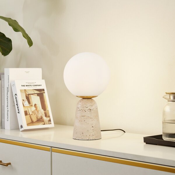 Stolové Lampa Lindby, Kirstan, Biela, Obývacia izba, Sklo, Moderný