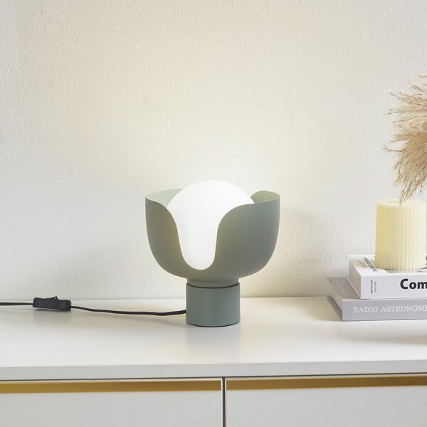 Stolové Lampa Lindby, Fiora, Zelená, Obývacia izba, Kov, Moderný