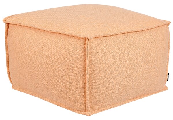 Puf oranžový bavlna EPS guľôčky 50 x 50 x 30 cm štvorcový tvar podnožka taburetka moderný štýl obývačka spálňa