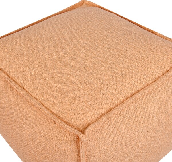 Puf oranžový bavlna EPS guľôčky 50 x 50 x 30 cm štvorcový tvar podnožka taburetka moderný štýl obývačka spálňa