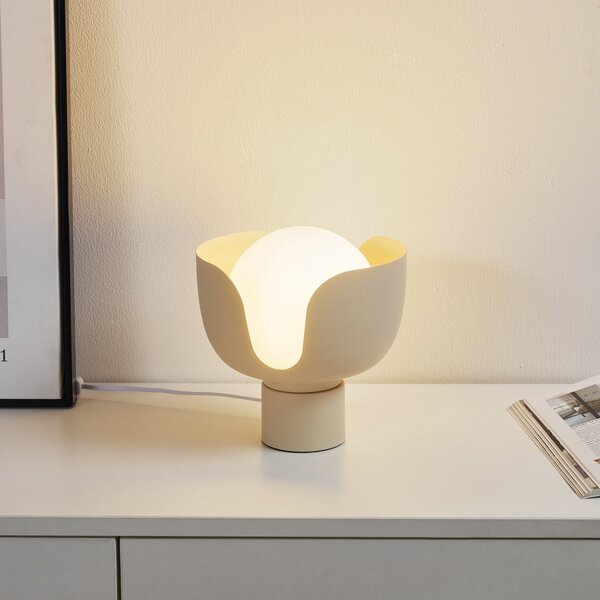 Stolové Lampa Lindby, Fiora, Béžová, Obývacia izba, Kov, Moderný
