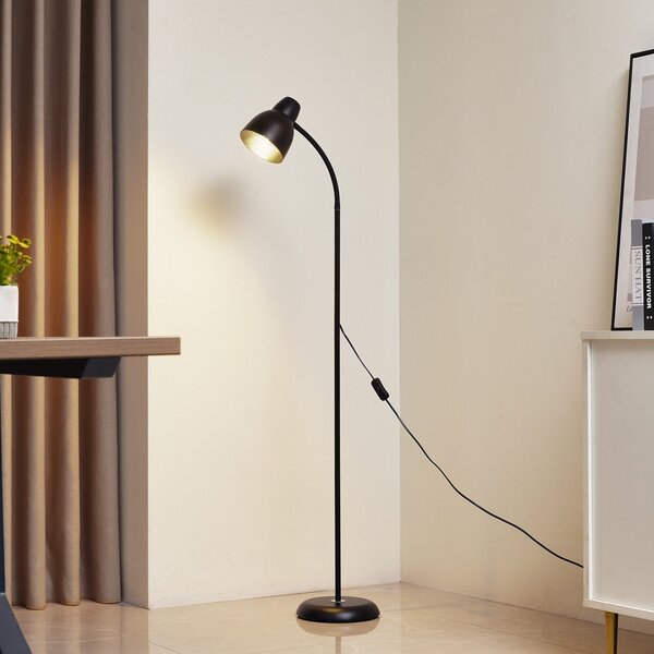 Stojacie Lampa Lindby, Tebbi, Čierna, Obývacia izba, Kov