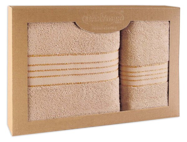 BAVLNENÉ UTERÁKY TIWANO SADA 1 KS 50X90 CM, 1 KS 70X140 CM CAPPUCCINO