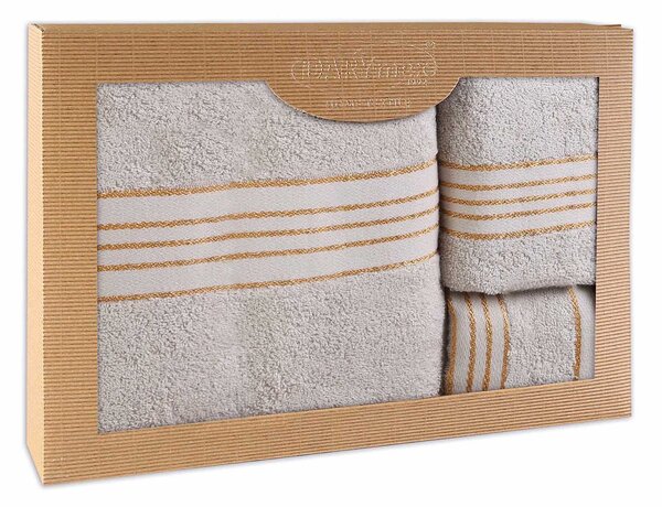 BAVLNENÉ UTERÁKY TIWANO SADA 1 KS 30X50 CM, 1 KS 50X90 CM, 1 KS 70X140 CM SVETLOSIVÁ