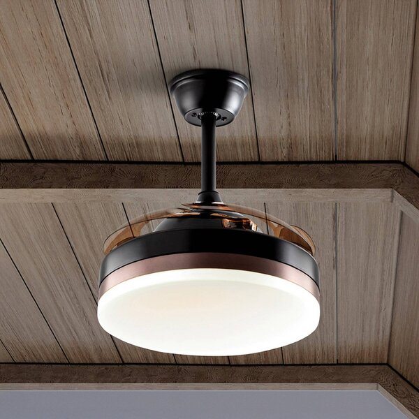 Schuller Valencia LED stropný ventilátor Vento čierny/bronzový/dymový Ø 90 cm tichý, Hliník / sivá / zinok, Obývacia izba / jedáleň, kov, Moderný