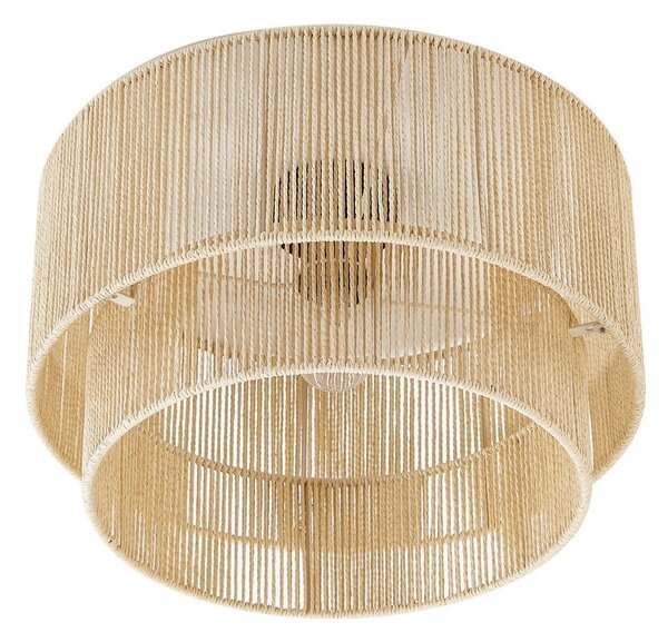 Stropné Lampa Lindby, Anuva, stmievateľné, Béžová, Jedáleň, Papier / Kartón, Rustikálny