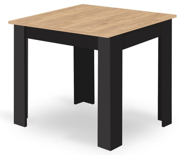 Jedálenský stôl ARTISAN naturálny / čierny, so štyrmi stoličkami WAT čierne