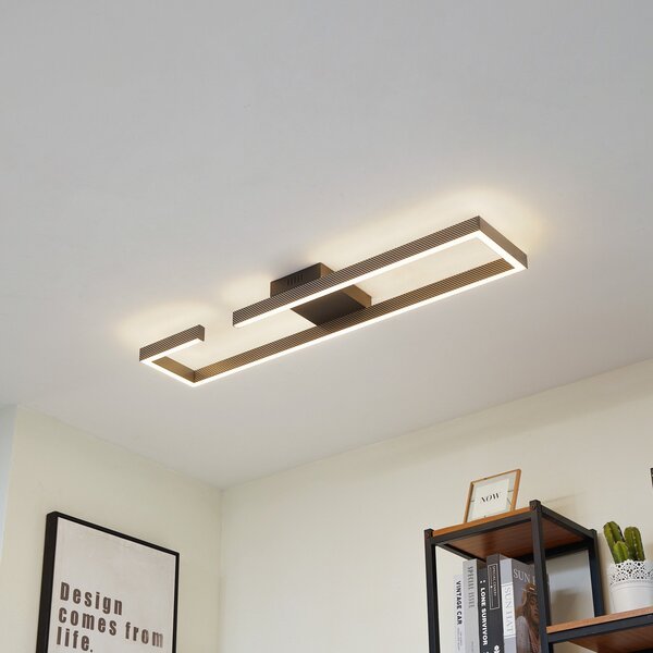 Stropné Lampa Lucande, Yvor, Čierna, Obývacia izba, Kov, Moderný