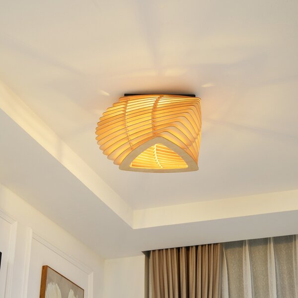 Stropné Lampa Lindby, Sanza, stmievateľné, Drevo, Obývacia izba, Drevo, Škandinávsky