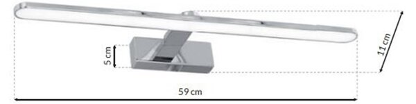 Nástenné LED svietidlo Splash, 1x LED 12w, 4000k, (60 cm), ch