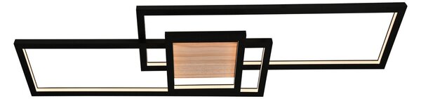 Stropné Lampa Lindby, Emiljan, stmievateľné, Čierna, Obývacia izba, Kov, Moderný