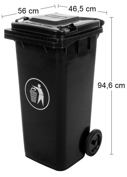 Popolnica Mulltonne 120 L - čierna