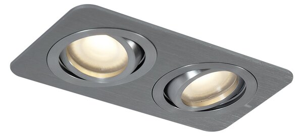 Zaoblené zapustené bodové svietidlo Gunmetal GU10 50 mm otočné a naklápacie IP44 2-svetlá - Alberto